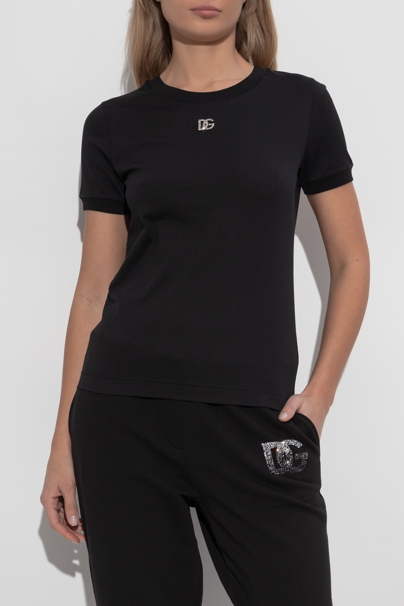 DOLCE&GABBANA ショート丈 Tシャツ ロゴ - メルカリ